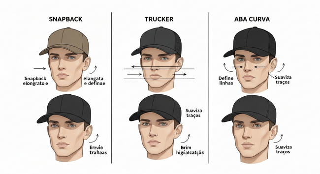 Modelos de boné que afinam o rosto