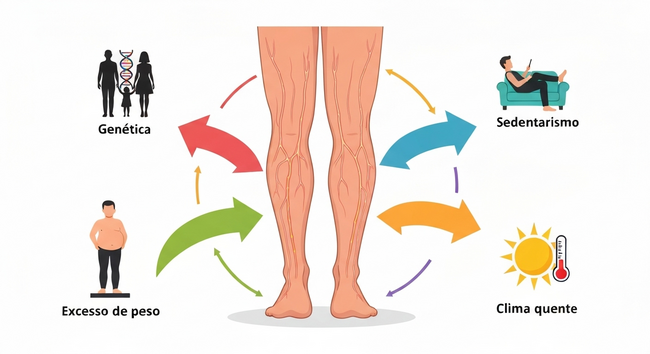 Causas de veias dilatadas